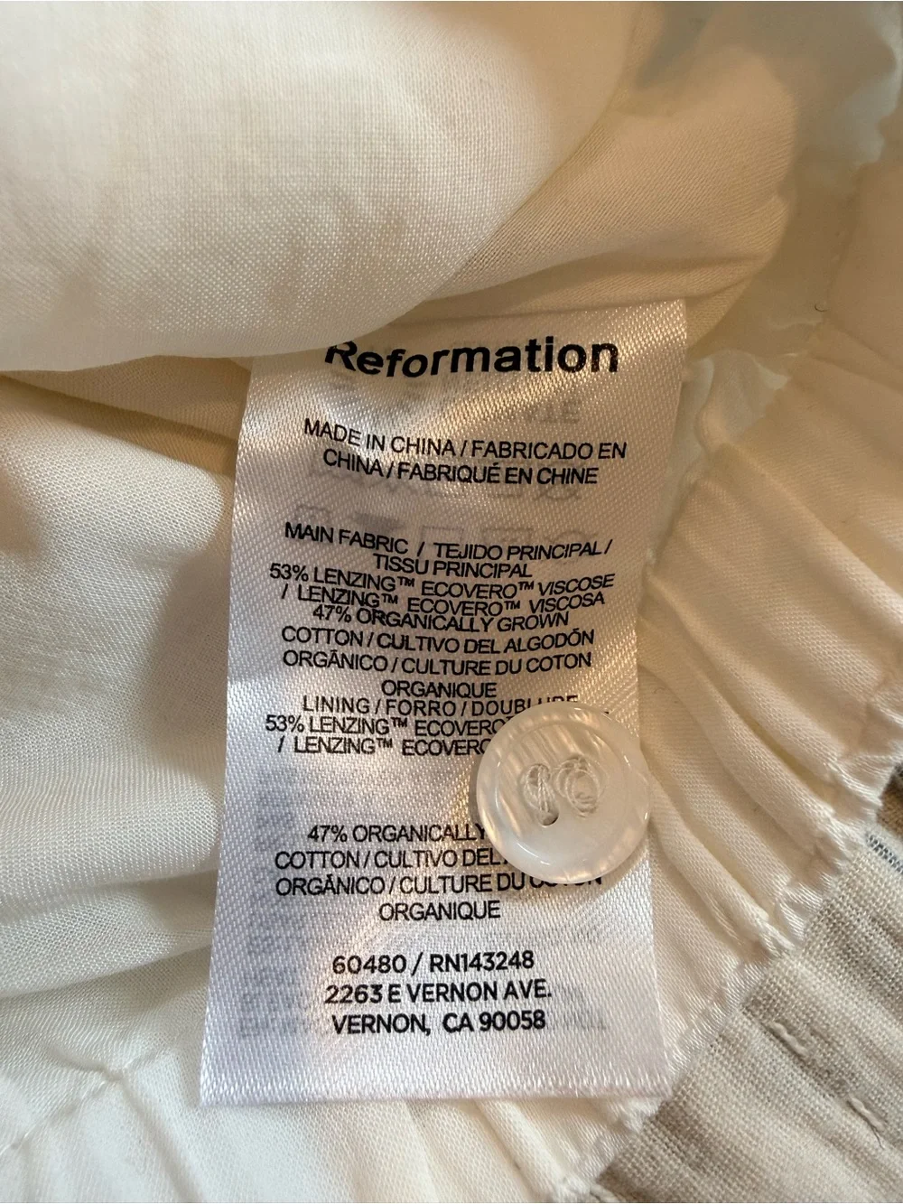 Reformation White Label Detail Cropped Blouse - Picture 11 of 12
